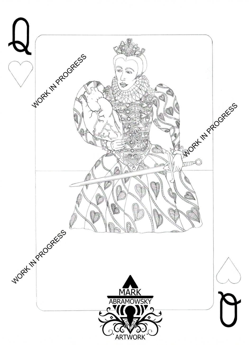 Queen of Hearts Work in Progress Image 1