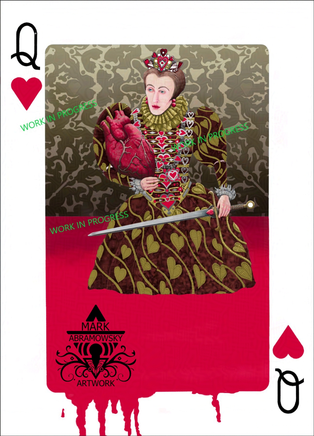 Queen of Hearts Work in Progress Image 3
